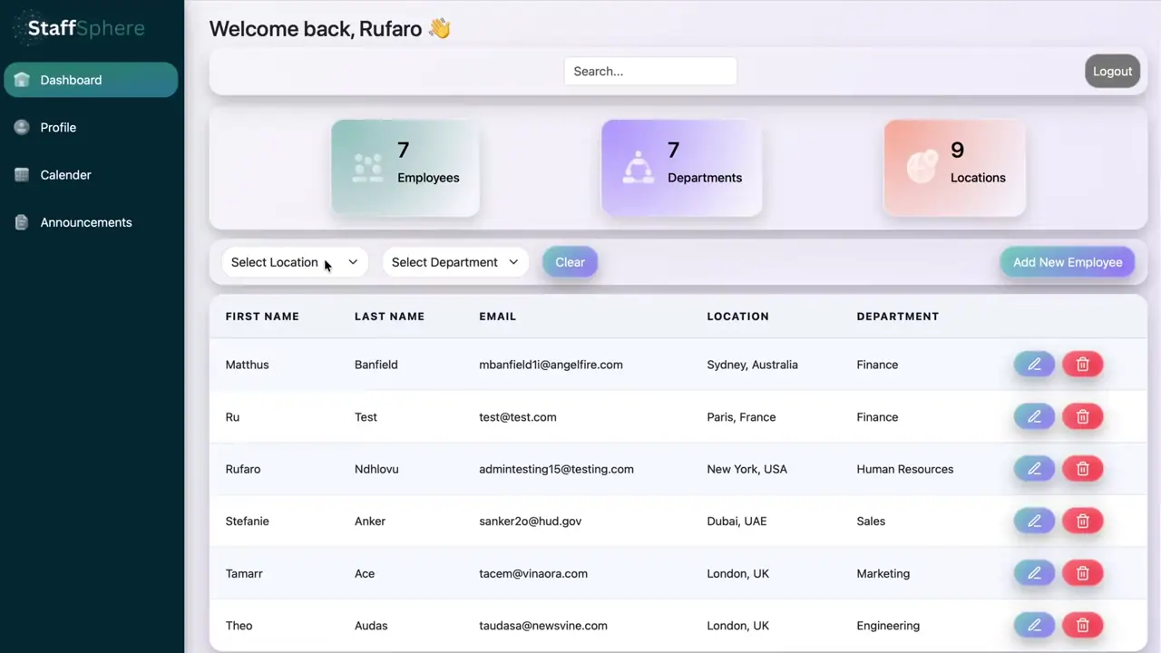 Company Directory V2 screenshot